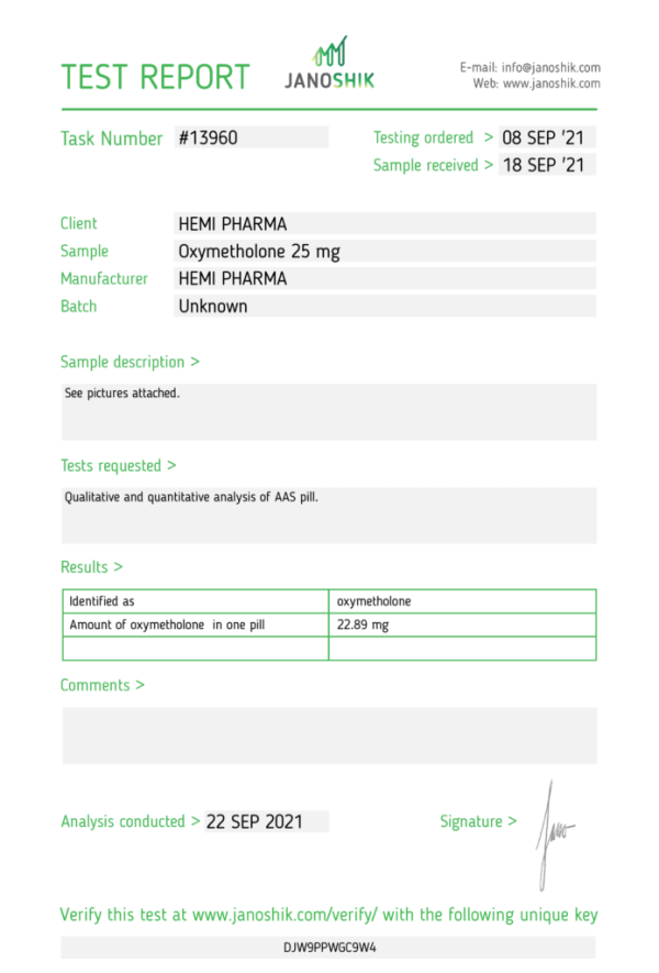 Anadrol/Oxy 25mg x 100 Tabs Lab Tested Hemi Pharma - Image 2